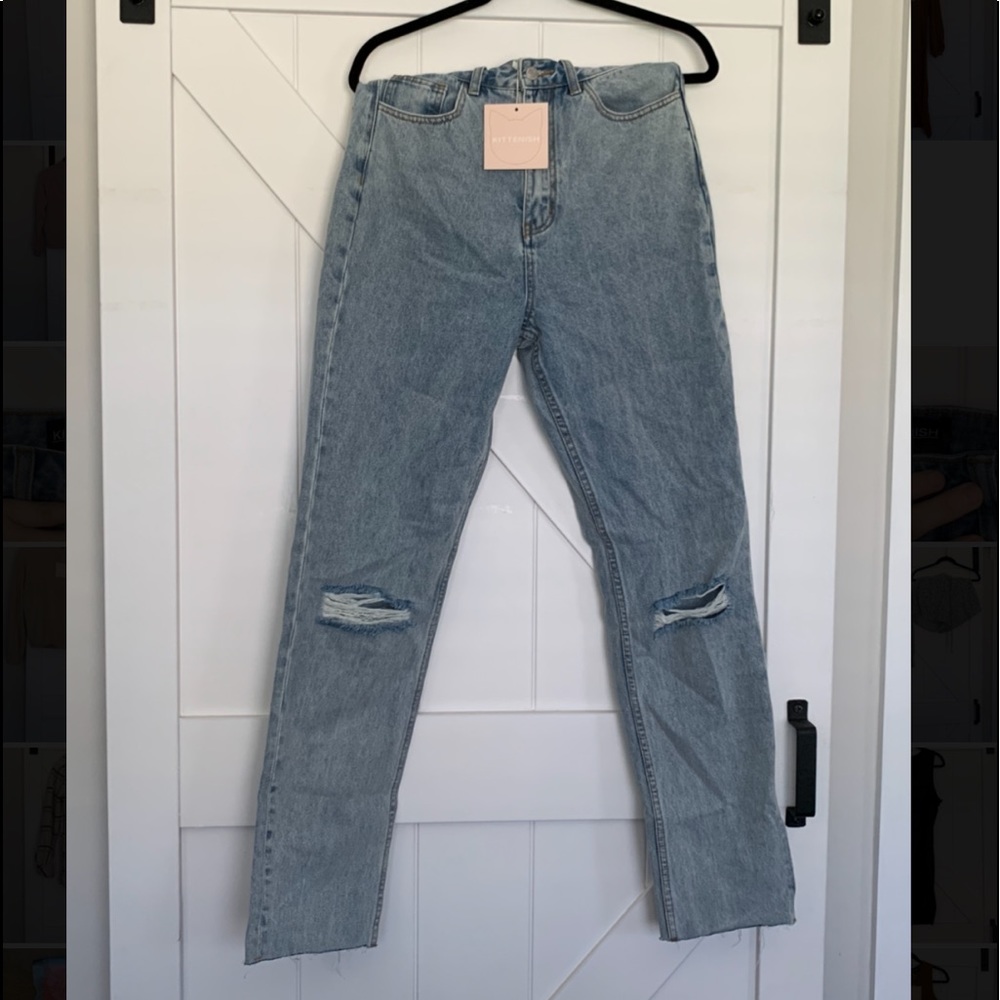 NWT Kittenish GO TO HIGH WAISTED DISTRESSED DENIM JEANS, size 28 - Picture 4 of 4